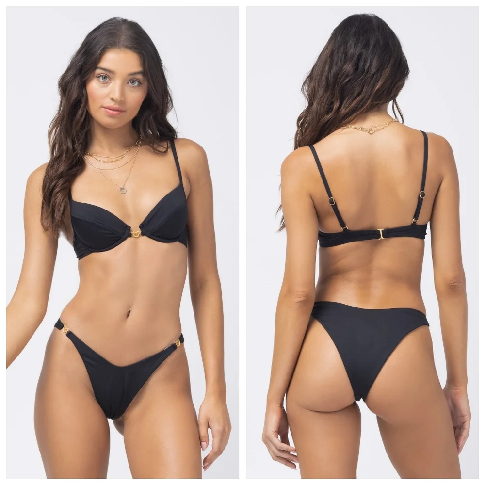 L*Space Stardust Ziggy Bikini Set Black